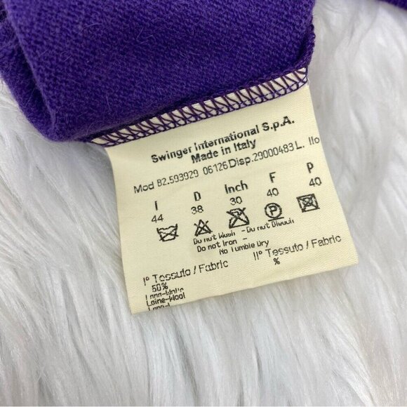 Fendi Roma Women’s Purple Angora Crew Neck Short Sleeve Knit Sweater EU44/C40 - Picture 10 of 15